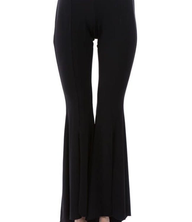 Fallon Fit and Flare Pant With Slit - Black - Boutique 23