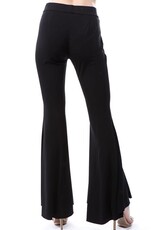 Fallon Fit and Flare Pant With Slit - Black