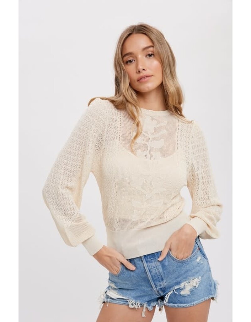 Pointelle Knit Top - Natural