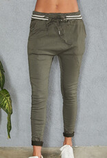Amy Textured Joggers - Army Green