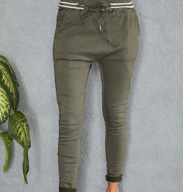 Amy Textured Joggers - Army Green