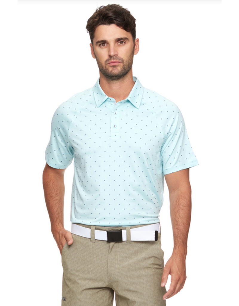 Wheaton Dot Print Performance Polo - Aqua