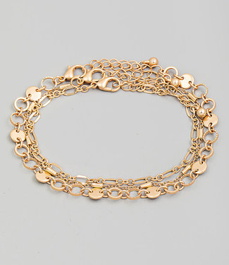 Assorted Metallic Chain Link Bracelet