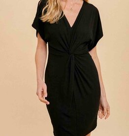 Kensley Ribbed Mini Dress - Black