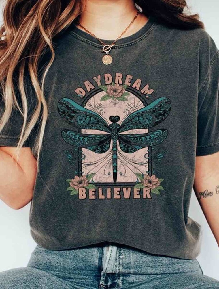Daydream Believer Floral Graphic Tee  - Pepper