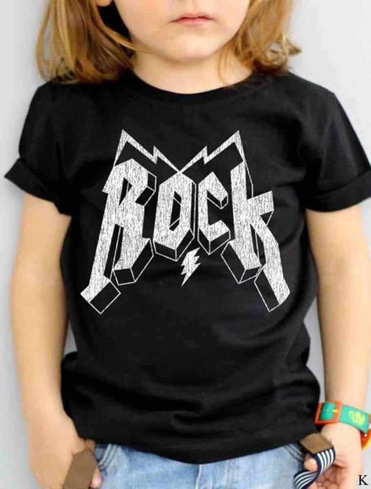 Kids Rock Graphic Tee - Black