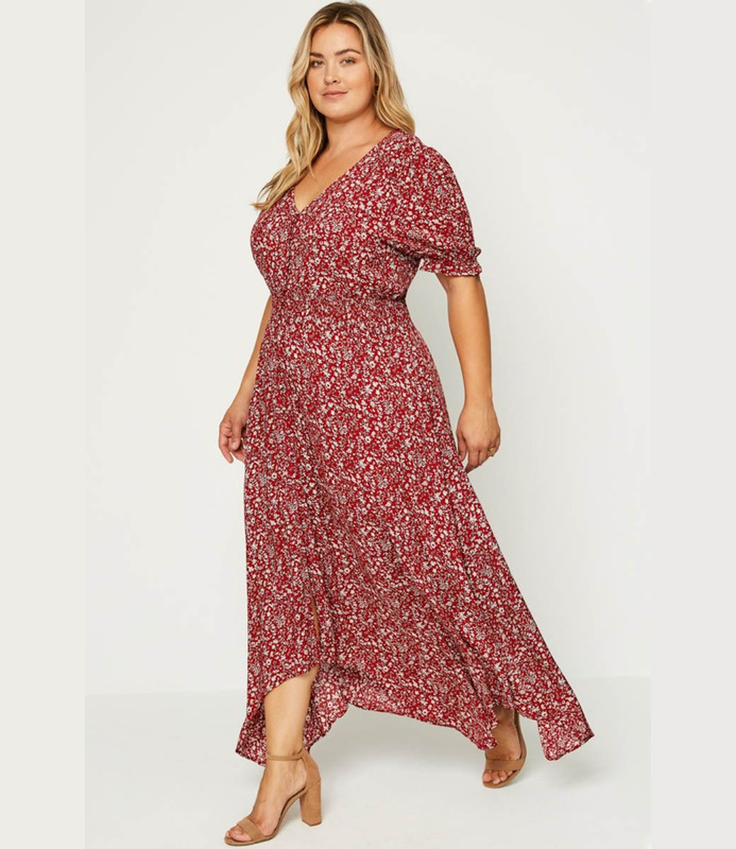 Plus Ruched Waist Maxi Dress