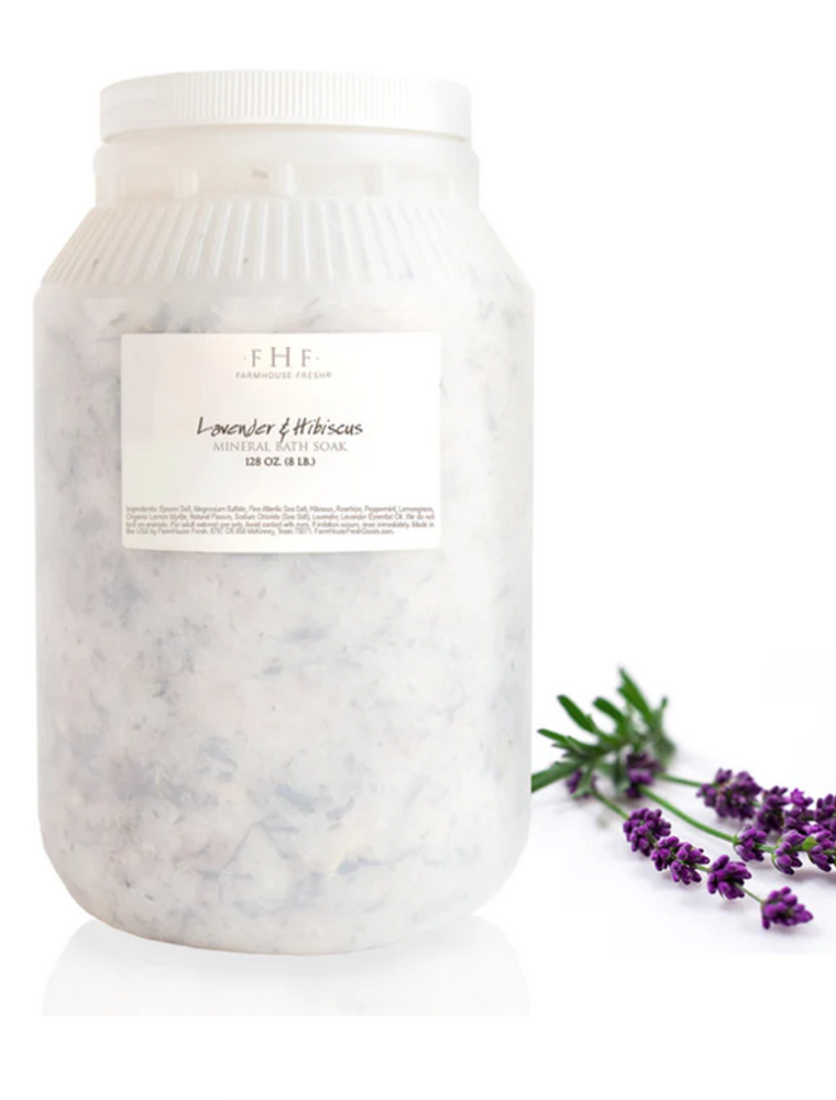 Glass Jars with Lavender & Hibiscus Mineral Bath Salt