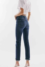 Reese High Rise Slim Straight Jeans - Dark