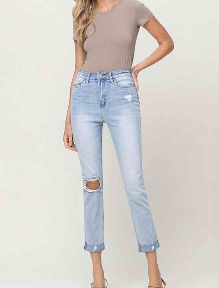 Carefree High Rise Slim Straight Jean