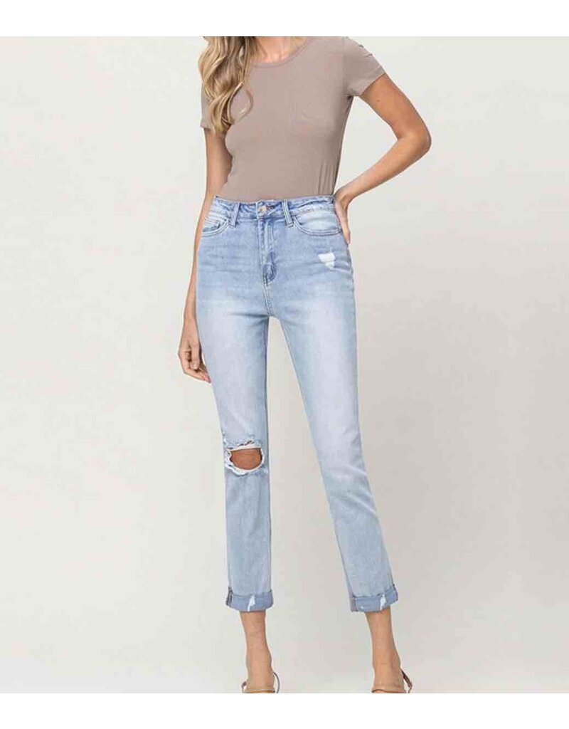 Carefree High Rise Slim Straight Jean