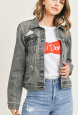 Dani Vintage Washed Jacket - Light Grey