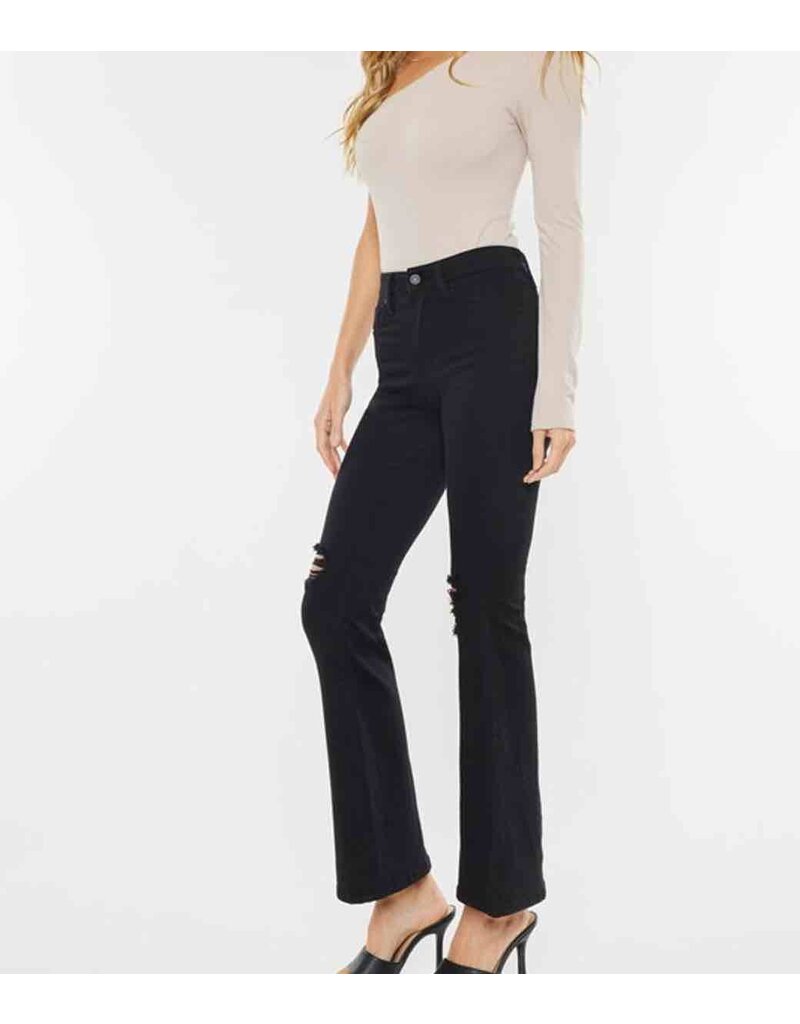 Crystal High Rise Petite Bootcut Jeans - Black
