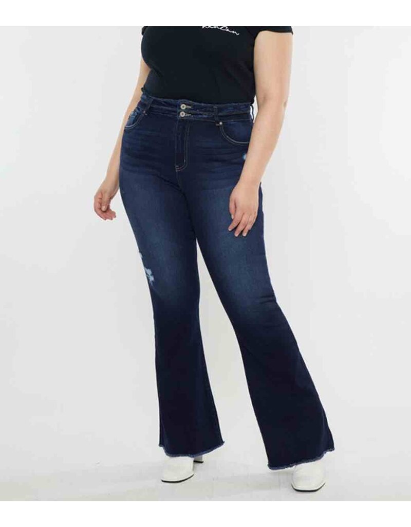 Morgan High Rise Flare Curvy Jeans -Dark Wash