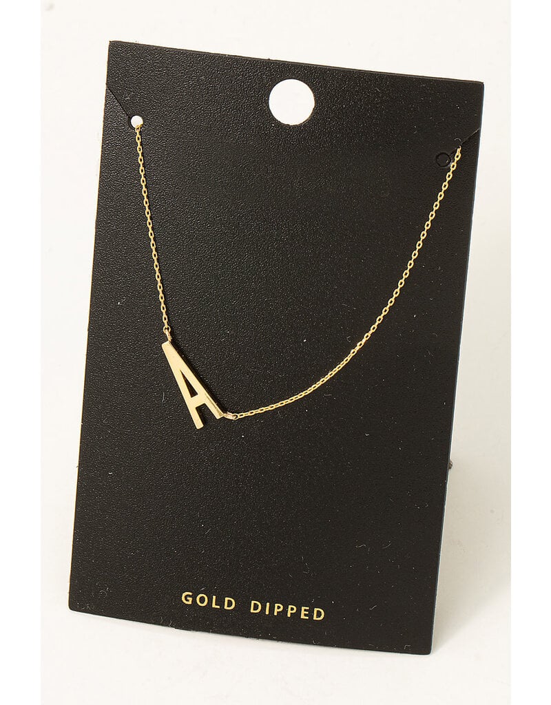 Gold Dipped Initial Pendant Necklace