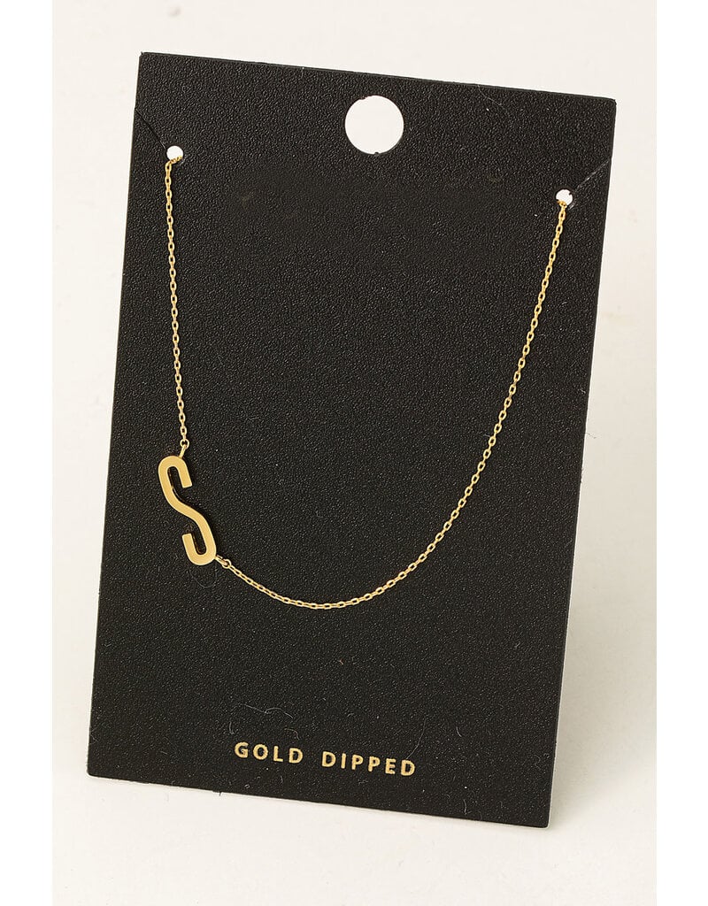 Gold Dipped Initial Pendant Necklace