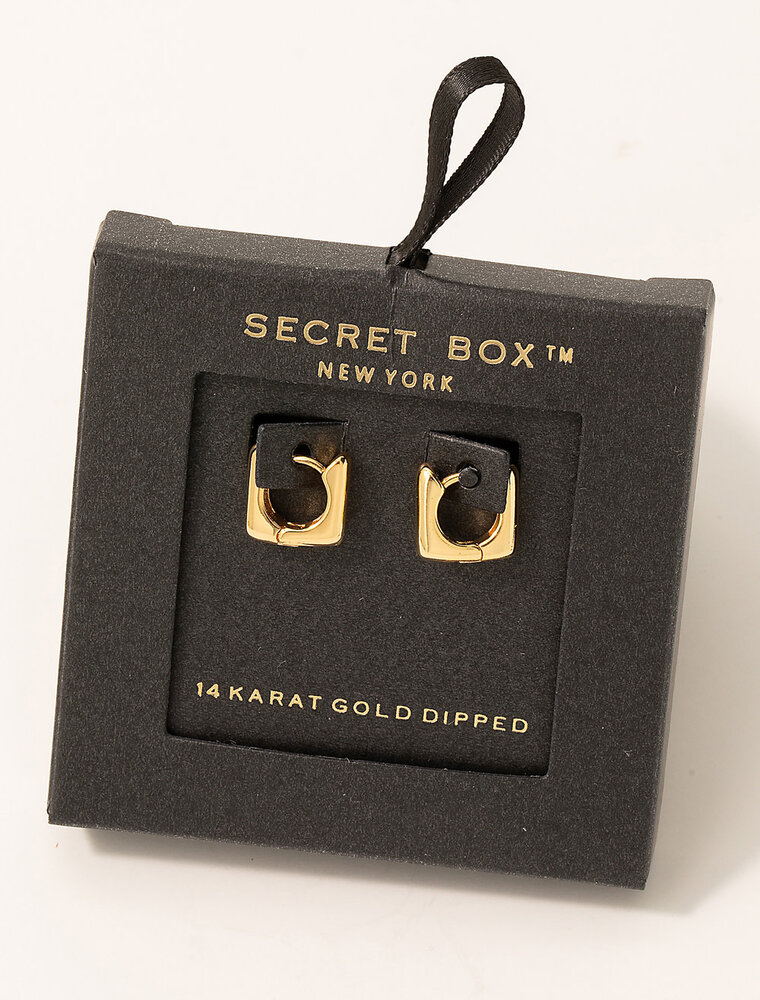 Secret Box Mini Square Hoop Earrings