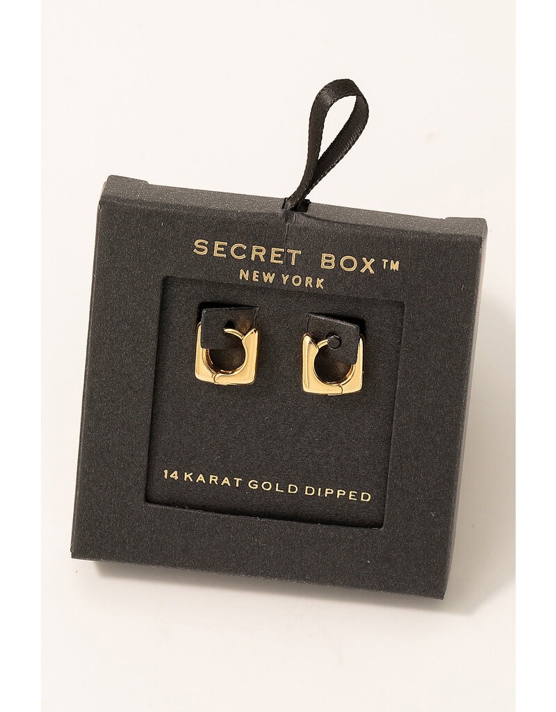 Secret Box Mini Square Hoop Earrings
