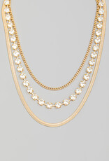 Crystal Rhinestone Layered Necklace