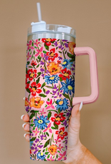 Floral Pattern Stainless Steel Tumbler