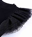 Dotty Mesh Ruffle Sleeve Knit Top - Black