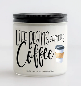 Life Begins After Coffee Candle