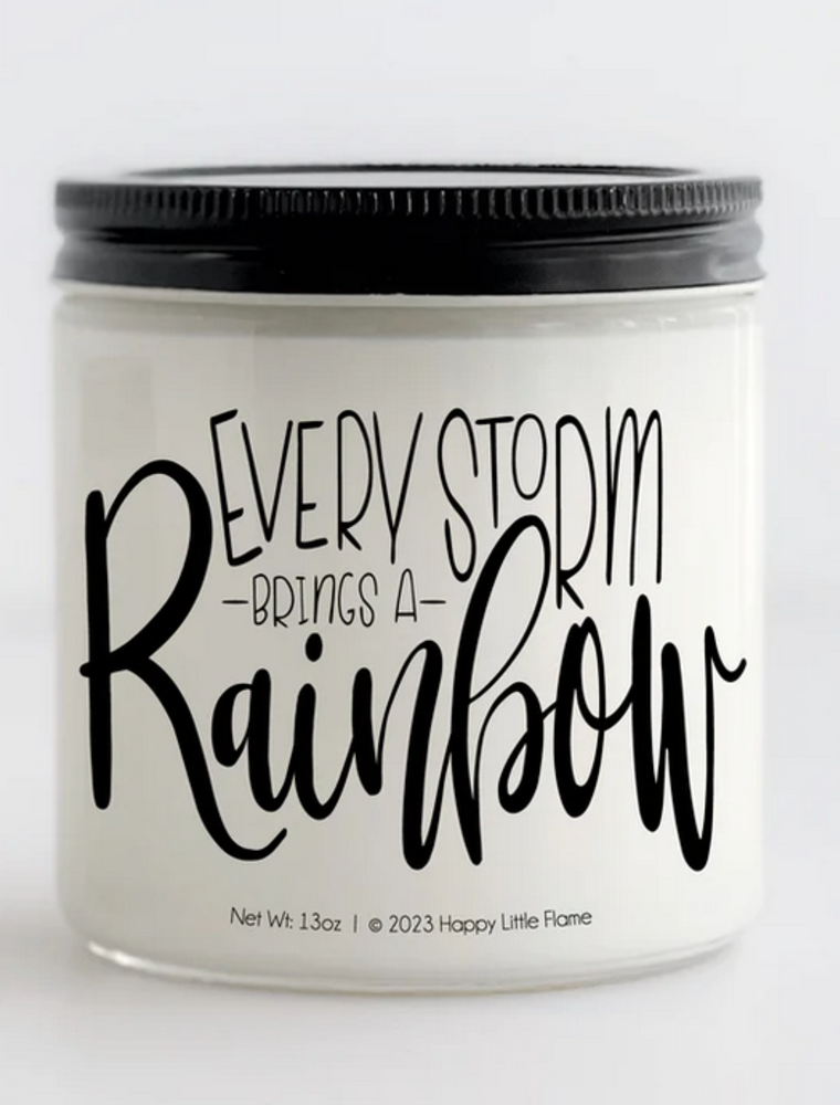 Every Storm Brings A Rainbow Candle