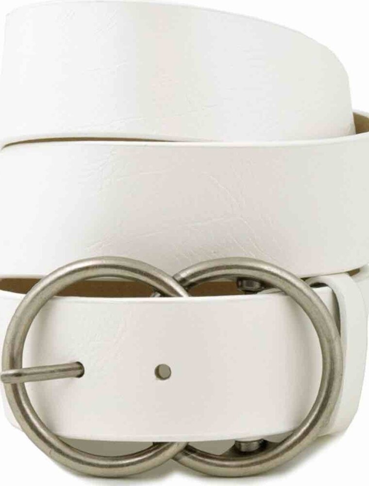 Kylee Double Ring Belt - White