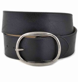 Pam Oval Buckle Belt - Black