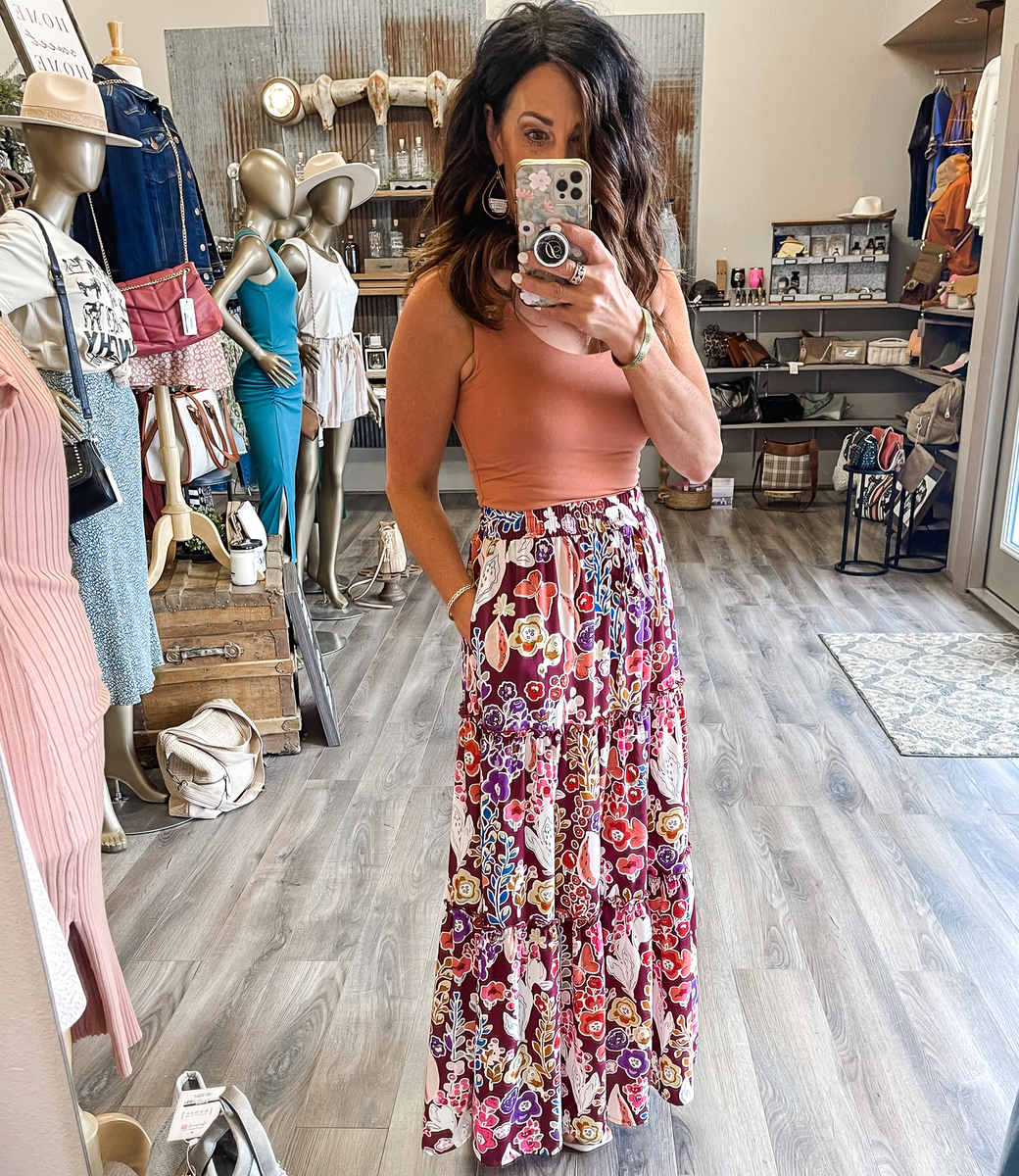 Floral maxi skirt discount