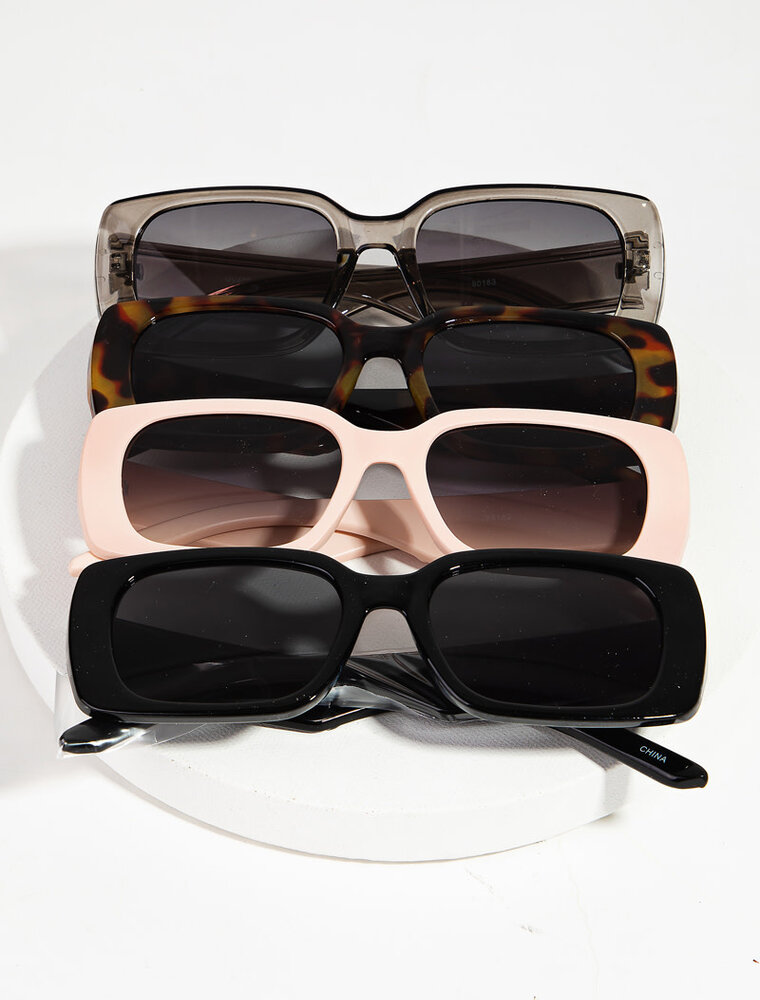Rectangle Acetate Fashion Sunglasses