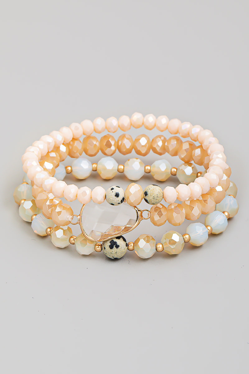 Three Row Multi Bead Stackable Bracelet Set Boutique 23