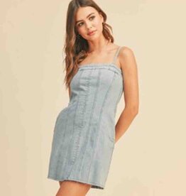 Bodycon Denim Dress With Removable Straps