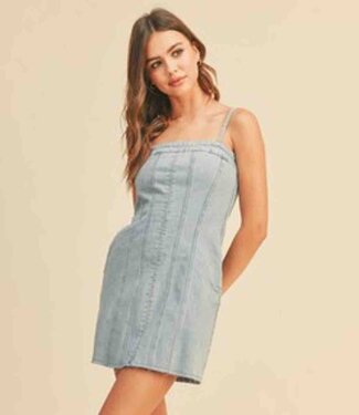 Bodycon Denim Dress With Removable Straps