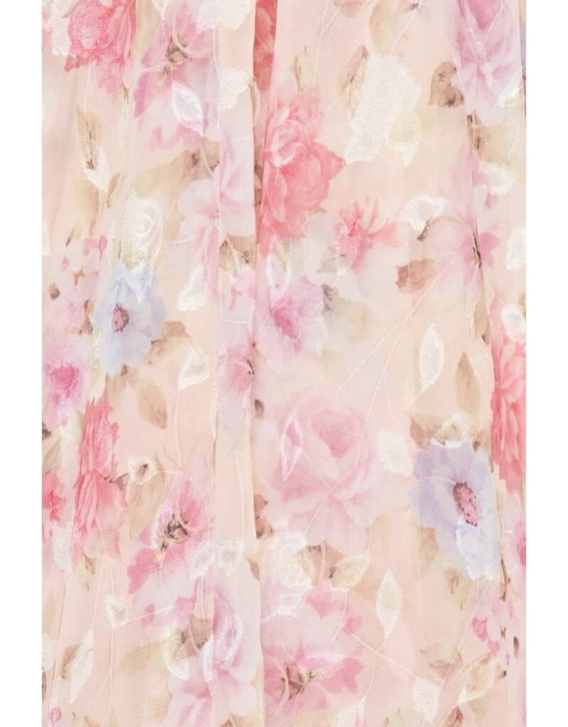 Floral Print Cocktail Maxi Dress - Rose