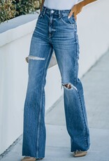 Ripped Wide Leg Baggy High Waist Jeans