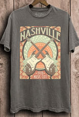 Nashville Music City Graphic Top - Stone Grey