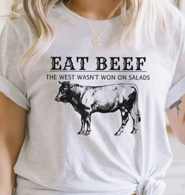 Eat Beef Graphic Tee - Ash Grey