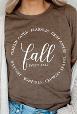 Fall Favorites Circle Graphic Tee - Heather Brown
