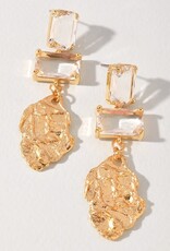 Double Jewel Abstract Drop Earrings