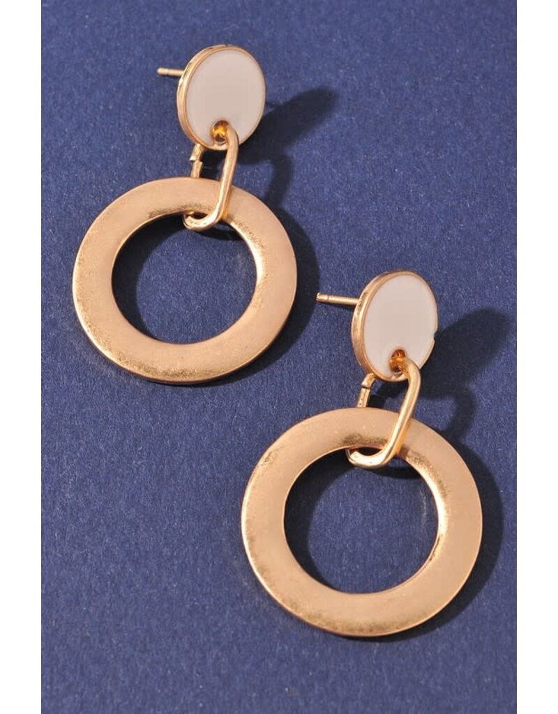 Circle Metal Dangle Earrings