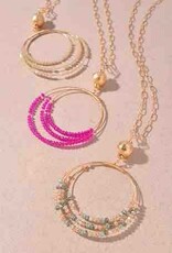 Triple Hoop Beaded Necklace