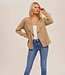 Drape Front French Terry Crop Jacket - Dusty Moss