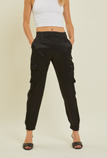 Silk Cargo Pants - Black