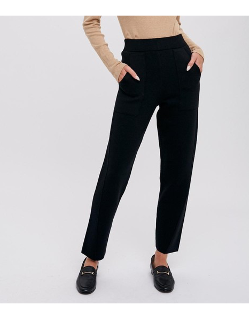 Knitted Jogger Pants - Black