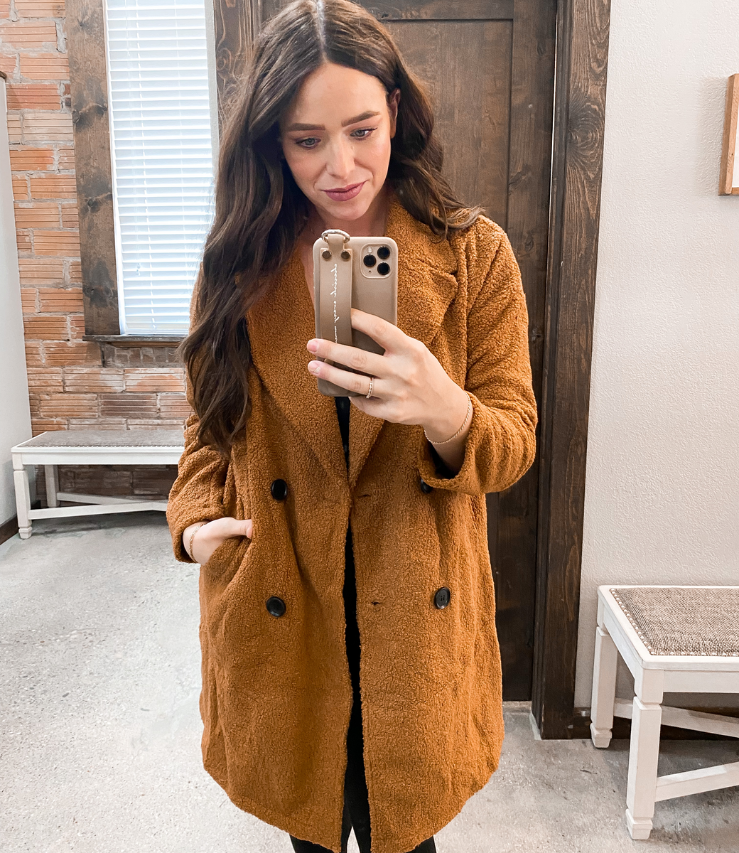 Fuzzy fleece cheap coat