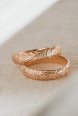 Floral Band Stacking Ring - 14k Gold Fill