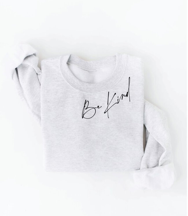 Be Kind Graphic Sweatshirt - White Heather