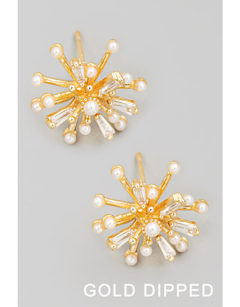 Gold Dipped Cluster Stud Earrings