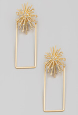 Starburst And Rectangle Drop Earrings